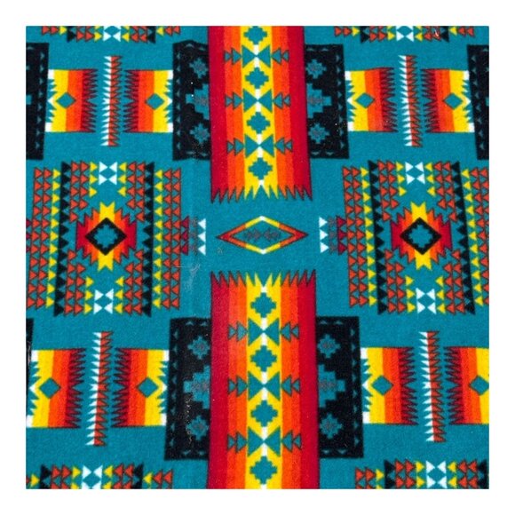 Southwestern Pattern Plush Fleece Blanket 58.5"x37" Aztec Geometric Design Throw - Picture 2 of 4